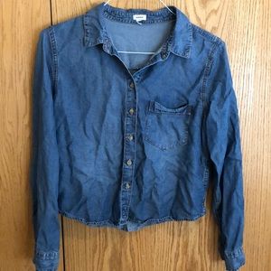 Denim button up blouse